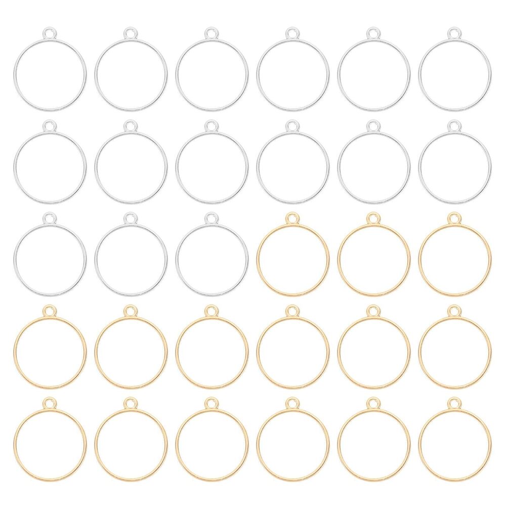 2929 60pcs Open Bezels, Resin Bezels Pendants Mold Open Back Bezels